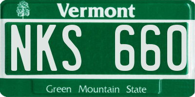 VT license plate NKS660
