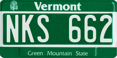 VT license plate NKS662