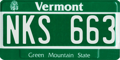 VT license plate NKS663