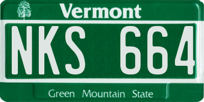 VT license plate NKS664