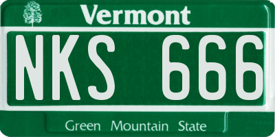 VT license plate NKS666