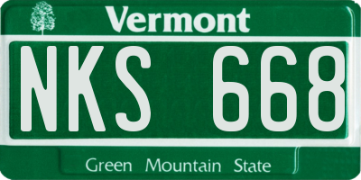 VT license plate NKS668