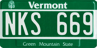 VT license plate NKS669
