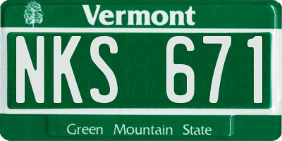 VT license plate NKS671