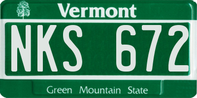 VT license plate NKS672