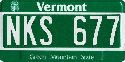 VT license plate NKS677
