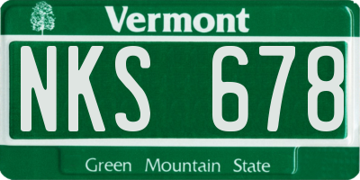 VT license plate NKS678