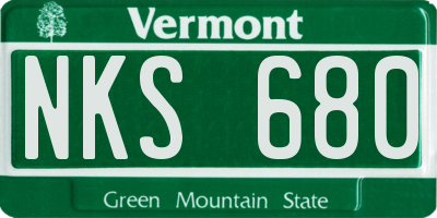 VT license plate NKS680