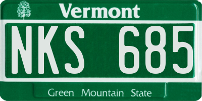 VT license plate NKS685