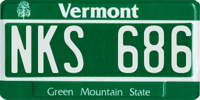 VT license plate NKS686