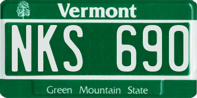 VT license plate NKS690