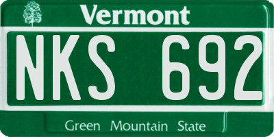 VT license plate NKS692