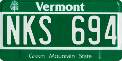 VT license plate NKS694