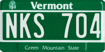 VT license plate NKS704