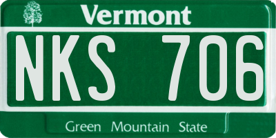 VT license plate NKS706