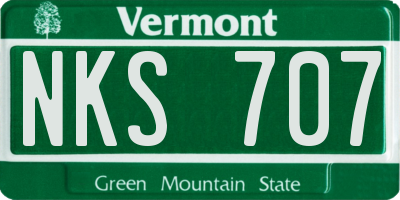 VT license plate NKS707