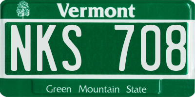 VT license plate NKS708