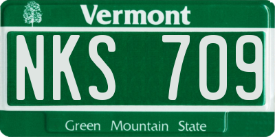 VT license plate NKS709