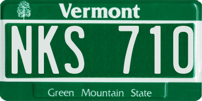 VT license plate NKS710