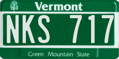VT license plate NKS717