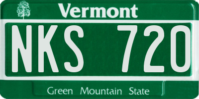 VT license plate NKS720