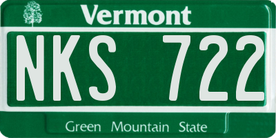 VT license plate NKS722