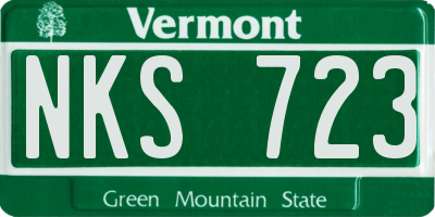 VT license plate NKS723