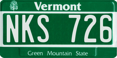 VT license plate NKS726