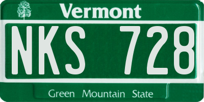 VT license plate NKS728