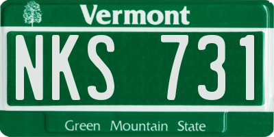VT license plate NKS731