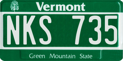 VT license plate NKS735