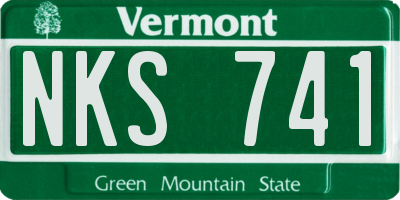 VT license plate NKS741