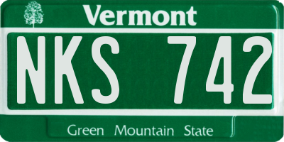 VT license plate NKS742