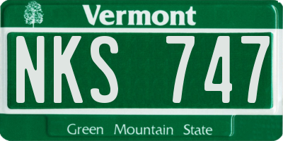 VT license plate NKS747