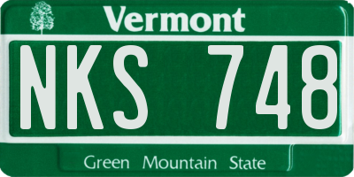 VT license plate NKS748