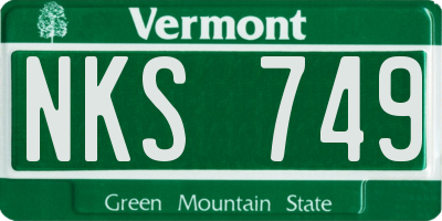 VT license plate NKS749