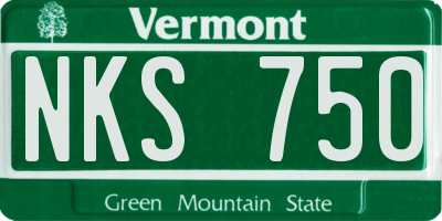 VT license plate NKS750