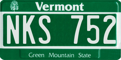 VT license plate NKS752