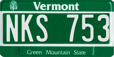 VT license plate NKS753