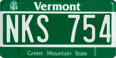 VT license plate NKS754