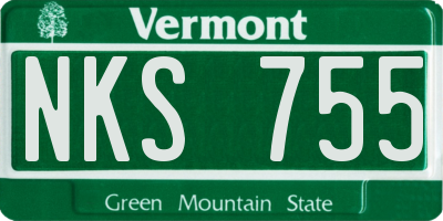 VT license plate NKS755