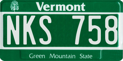 VT license plate NKS758