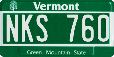 VT license plate NKS760
