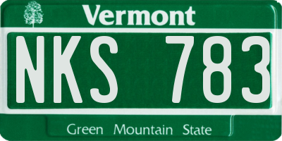 VT license plate NKS783