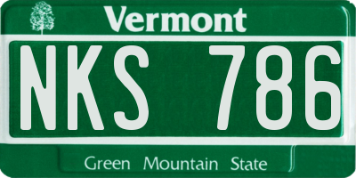 VT license plate NKS786