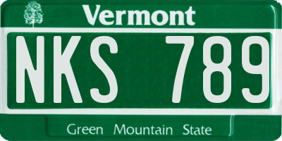 VT license plate NKS789
