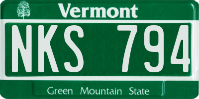 VT license plate NKS794