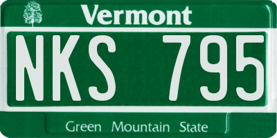 VT license plate NKS795