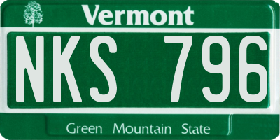 VT license plate NKS796