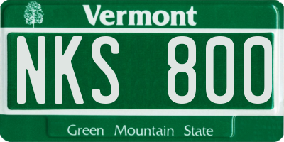VT license plate NKS800